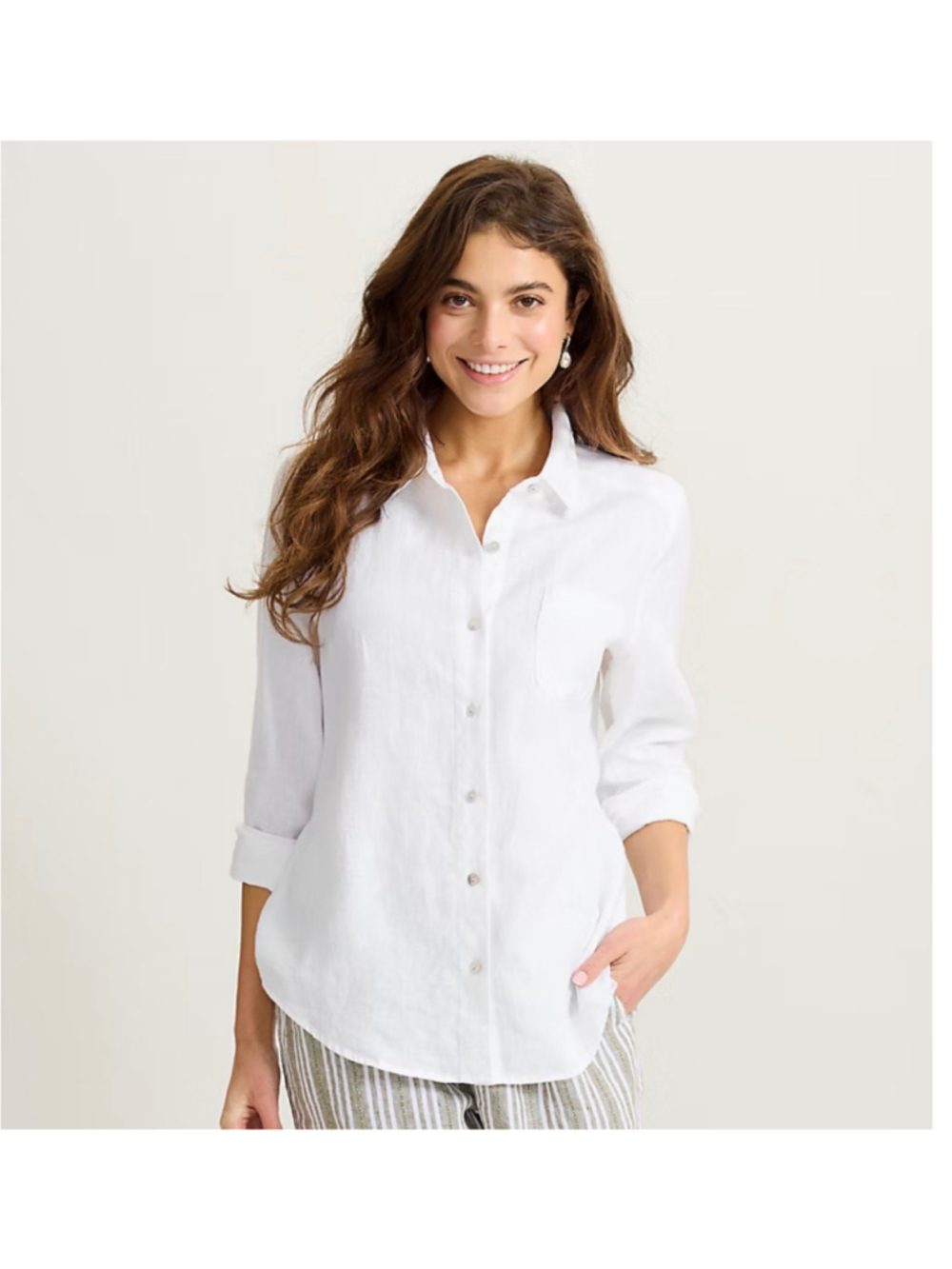 Tommy Bahama Women’s White Coastalina Linen Relaxed Shirt
SZ Large
